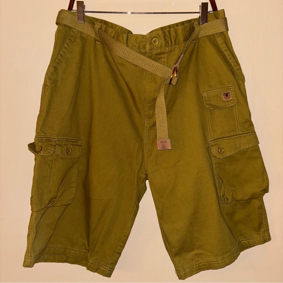 Stacy Adams Men's Olive Cargo 100% Cotton Shorts 38W - Picture 1 of 11